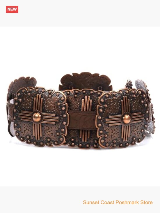 Women\'s Floral Embossed Leather Belt with Removable Buckle
